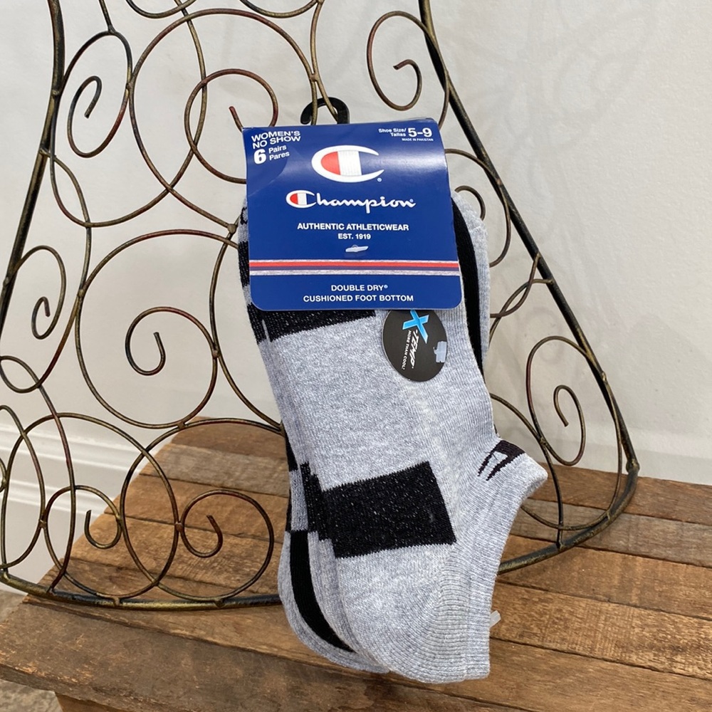 🆕 - Champion Women’s Double Dry 6 Pack Performance No Show Socks
